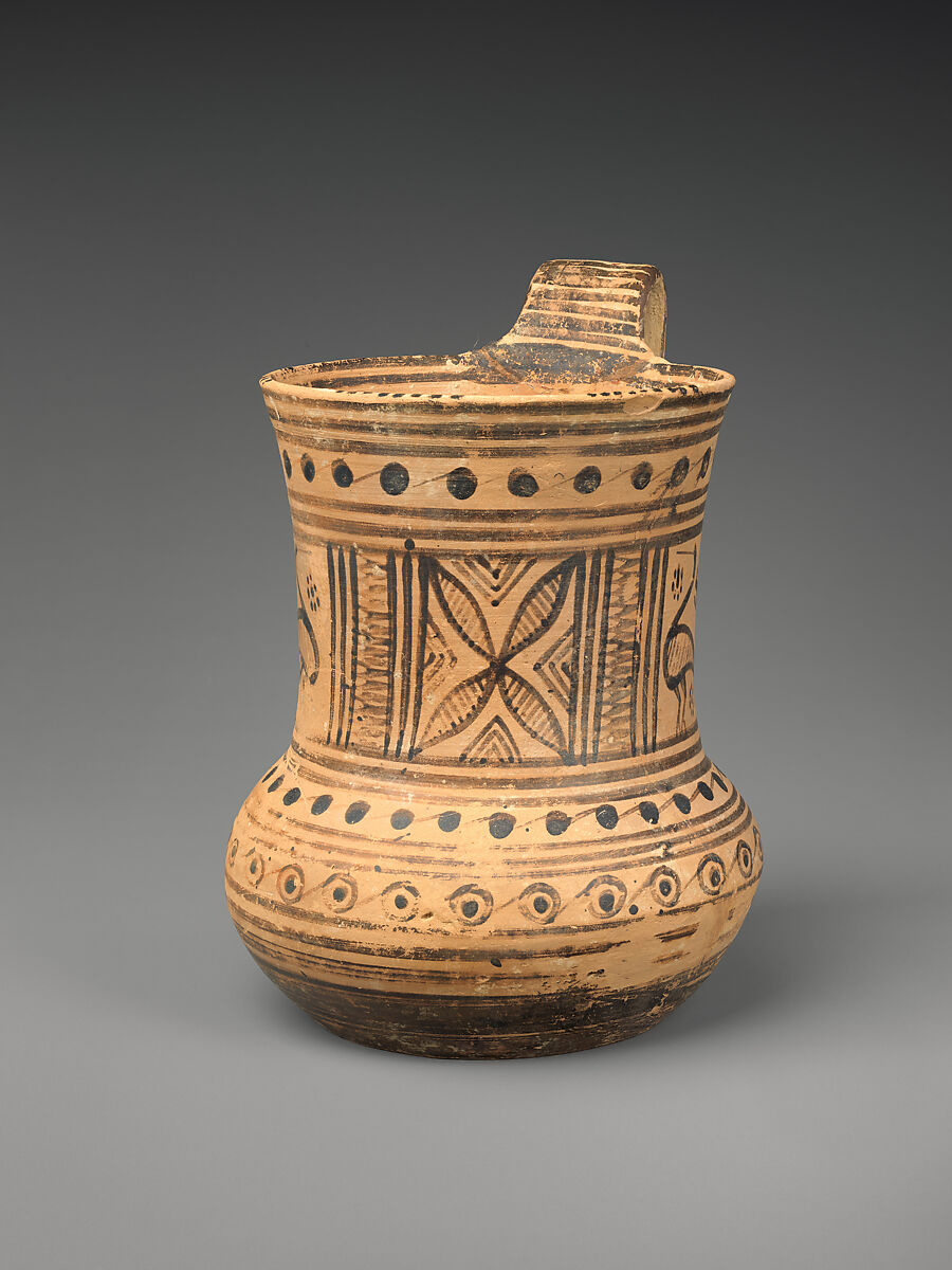 Terracotta tankard, Terracotta, Greek, Attic