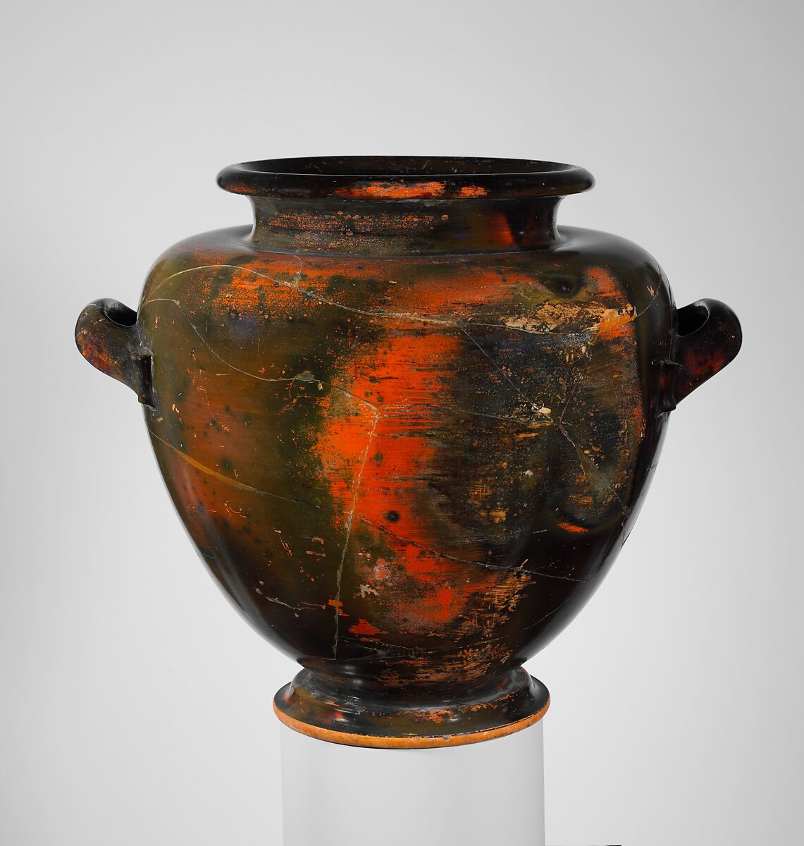 Terracotta stamnos (jar), Terracotta, Greek, Attic