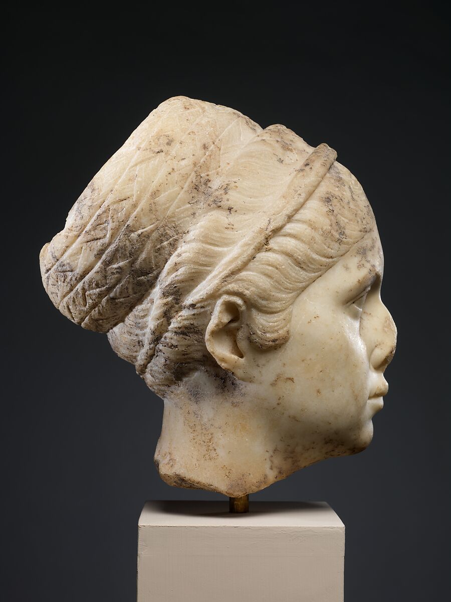 Marble portrait of a young woman, Marble, Roman