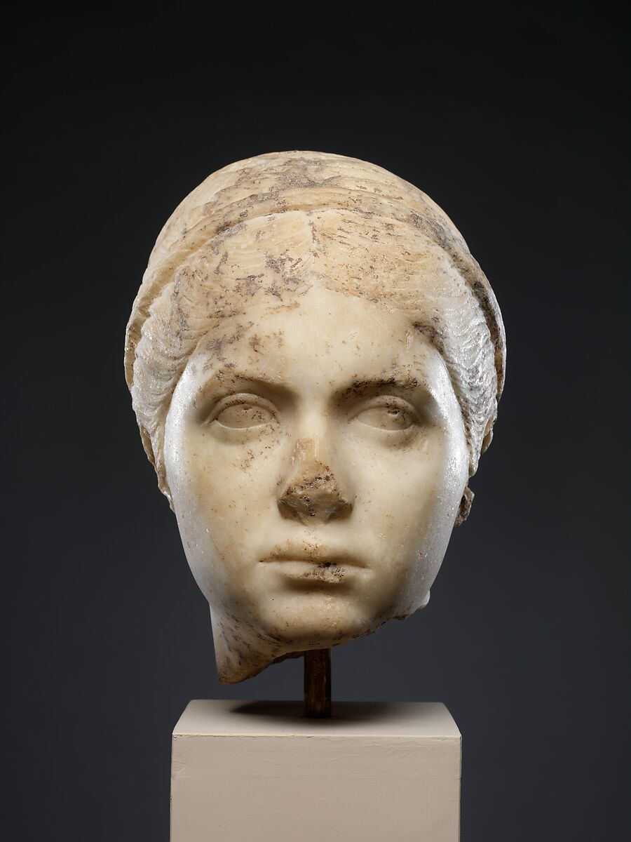 Marble portrait of a young woman, Marble, Roman 