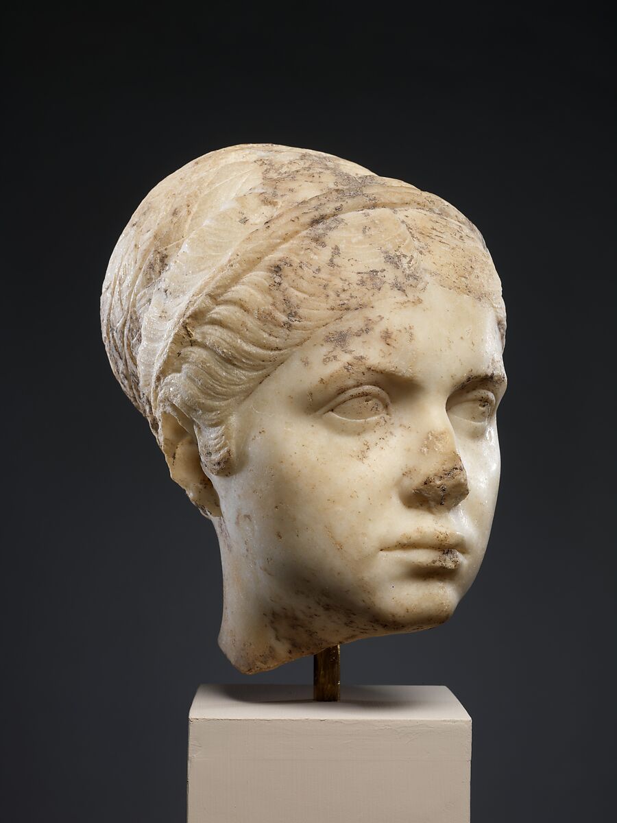 Marble portrait of a young woman, Marble, Roman