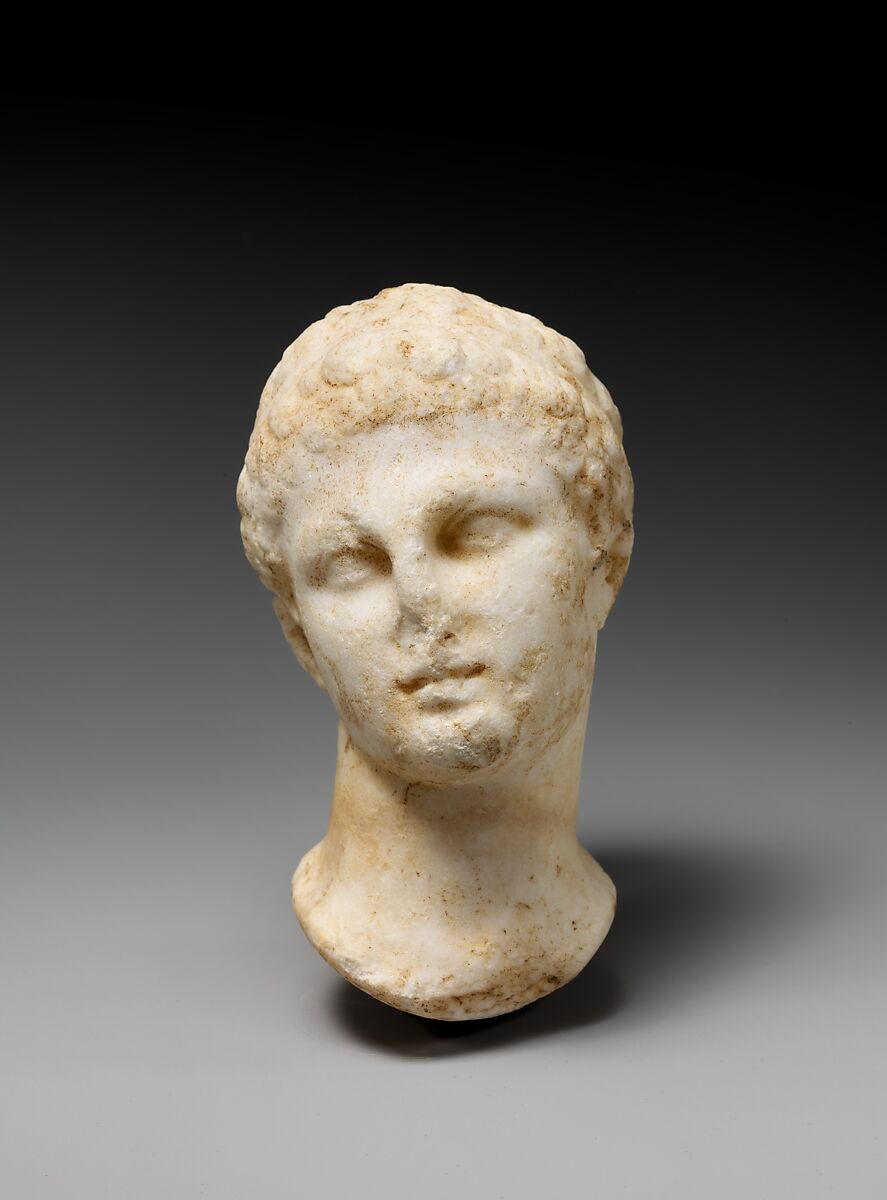 Marble head of a youth, Marble, Greek 