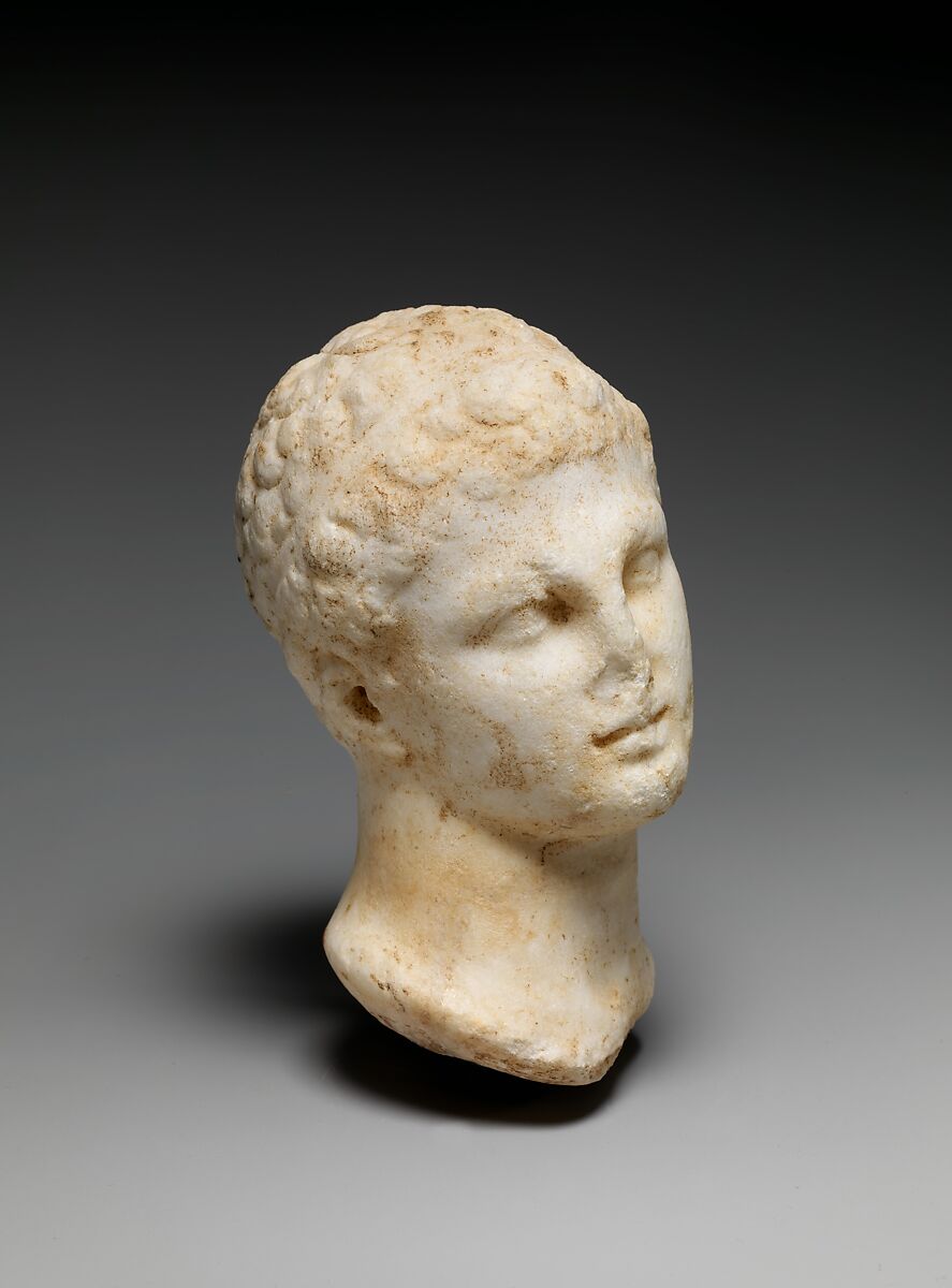 Marble head of a youth, Marble, Greek