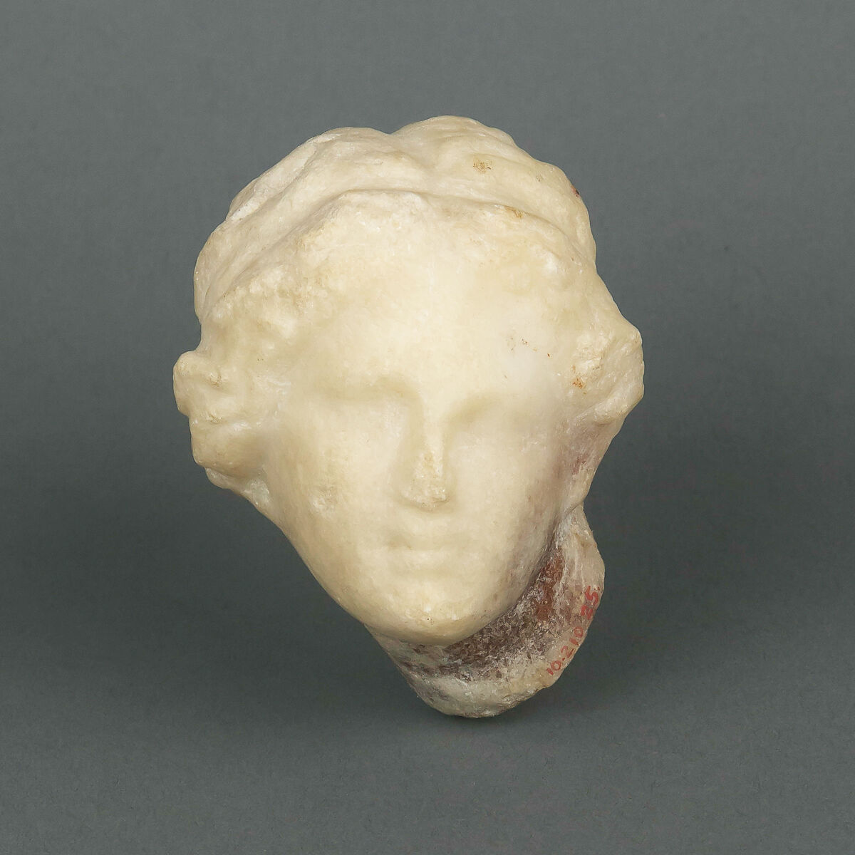 Head of a marble Aphrodite statuette, Marble, Parian ?, Greek 