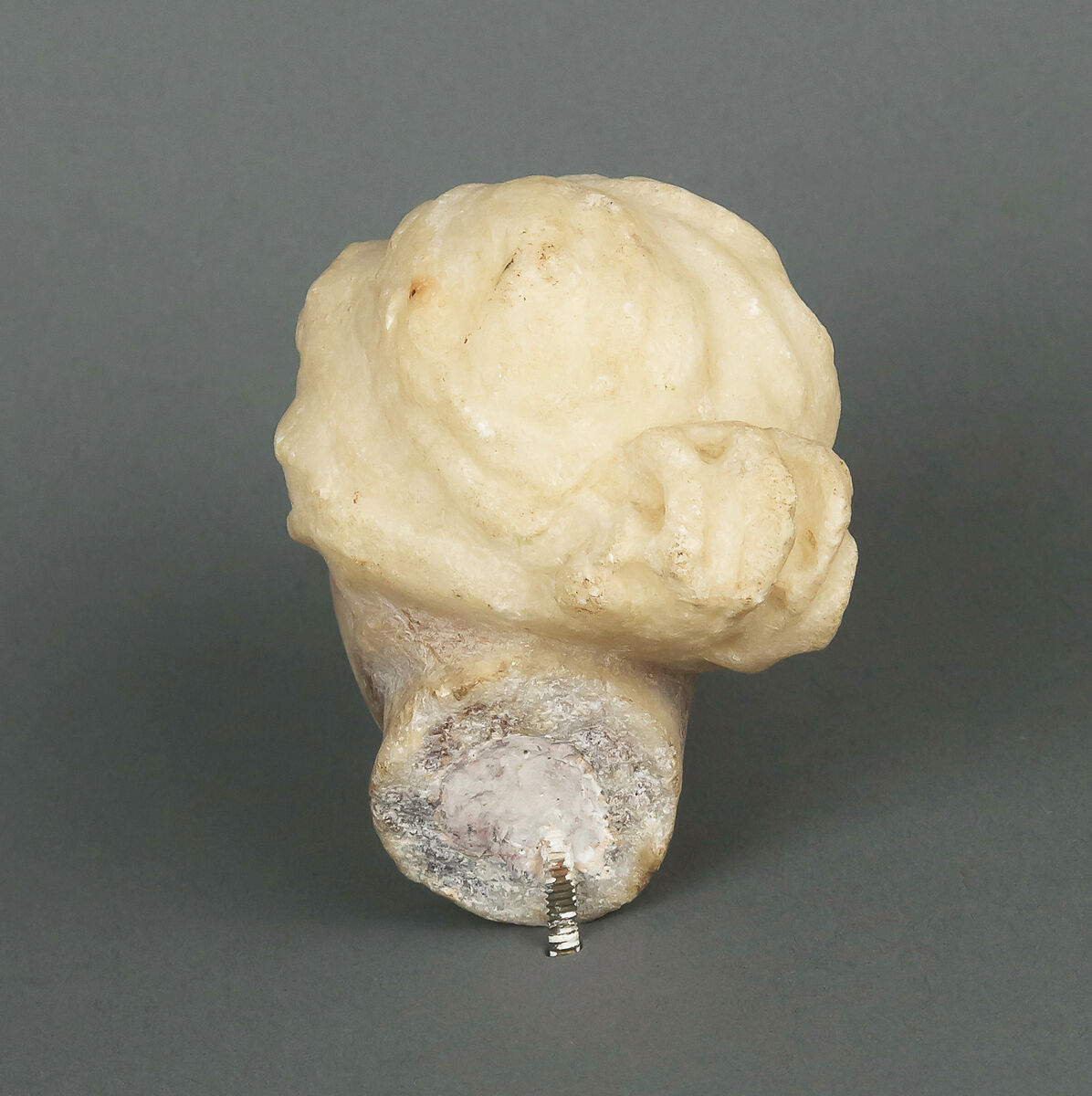 Head of a marble Aphrodite statuette, Marble, Parian ?, Greek