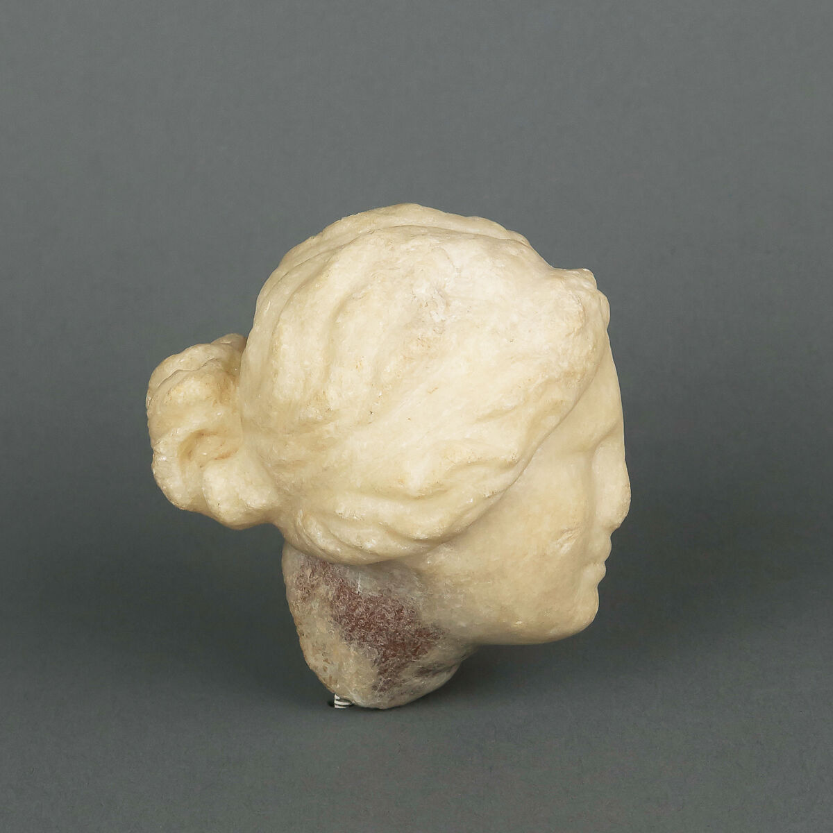 Head of a marble Aphrodite statuette, Marble, Parian ?, Greek