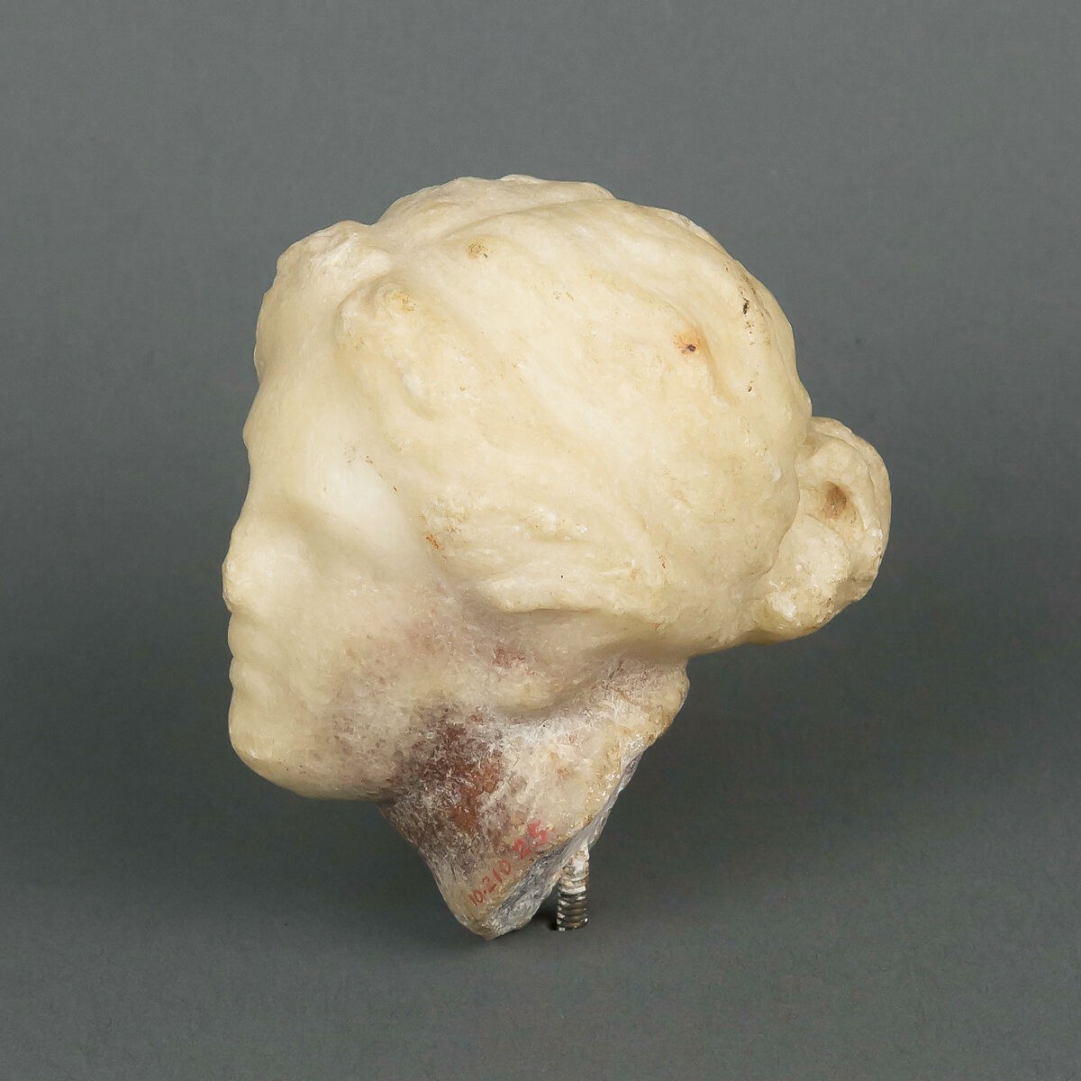 Head of a marble Aphrodite statuette, Marble, Parian ?, Greek
