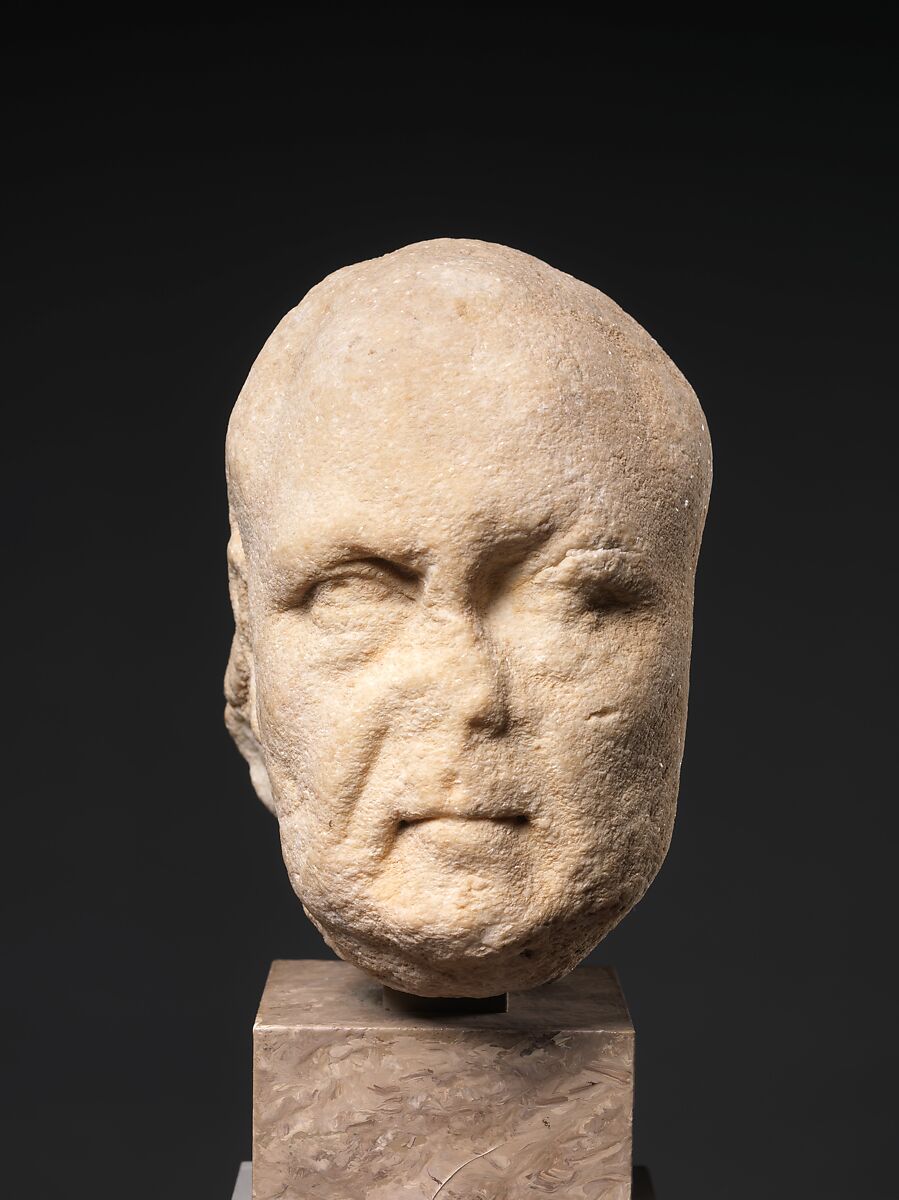 Marble portrait head of a man, Marble, Roman 