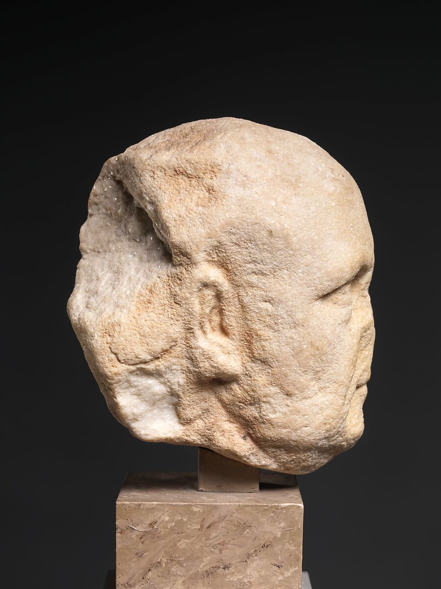 Marble portrait head of a man, Marble, Roman