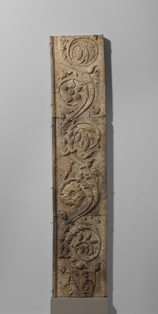Marble pilaster with acanthus scrolls
