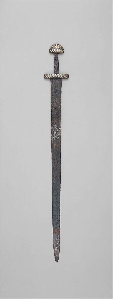 Viking Sword, Steel, copper, silver, niello, European, probably Scandinavia 