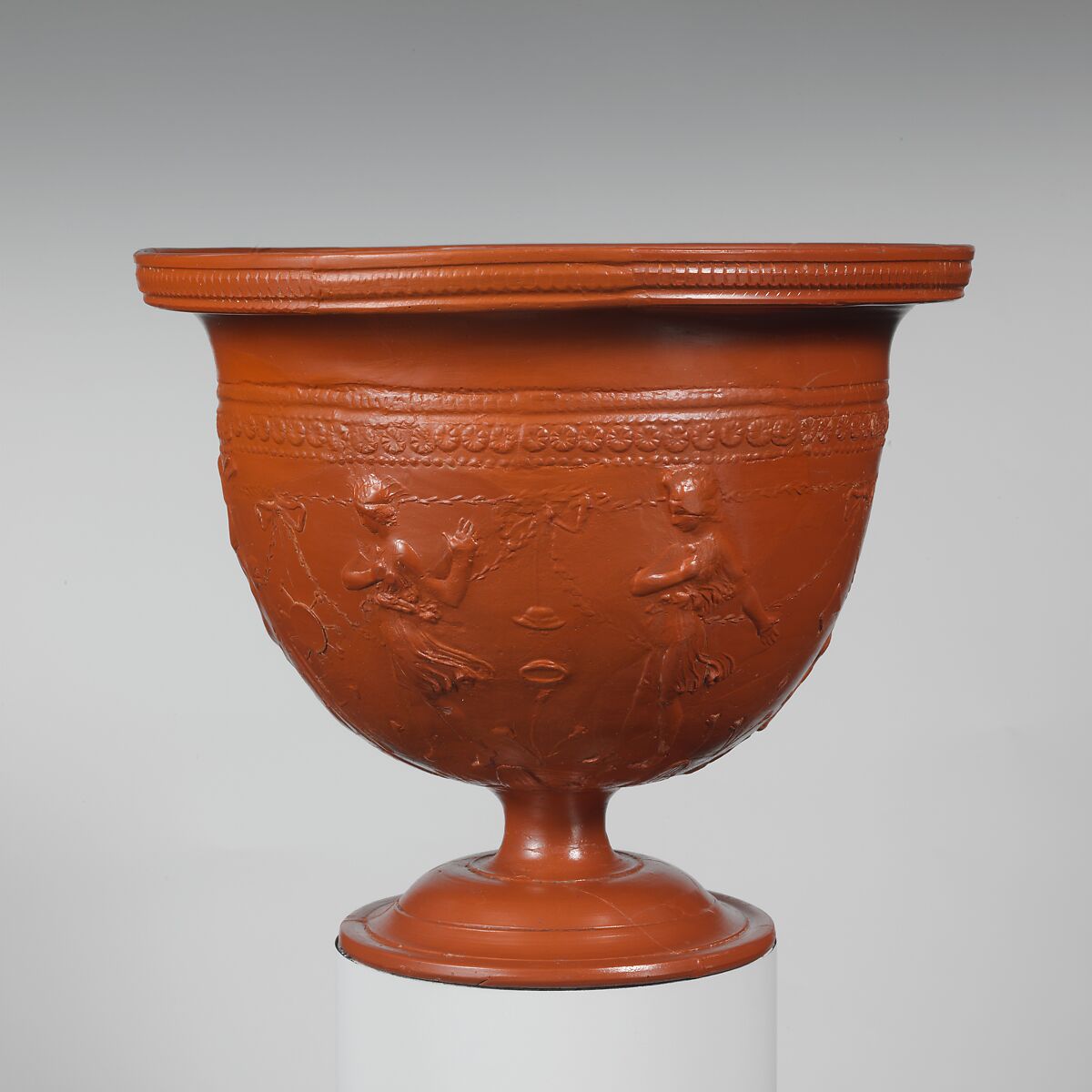 Terracotta bowl, Signed by Perennius Tigranus as owner, Terracotta, Roman 