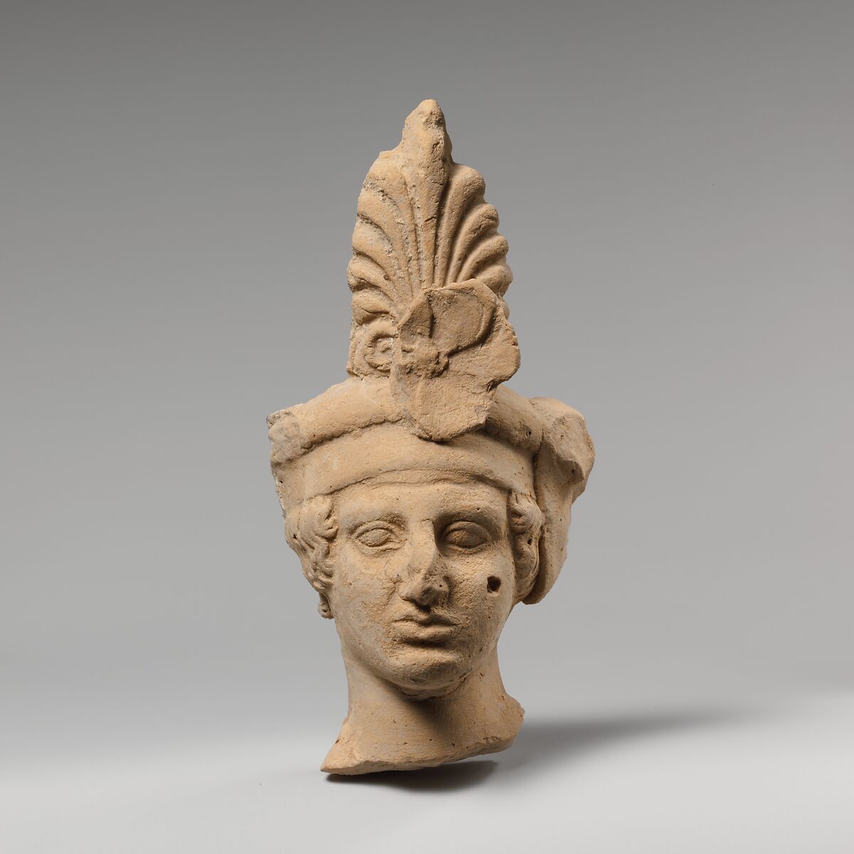 Terracotta head of a young man, Terracotta, Greek, South Italian, Tarentine 