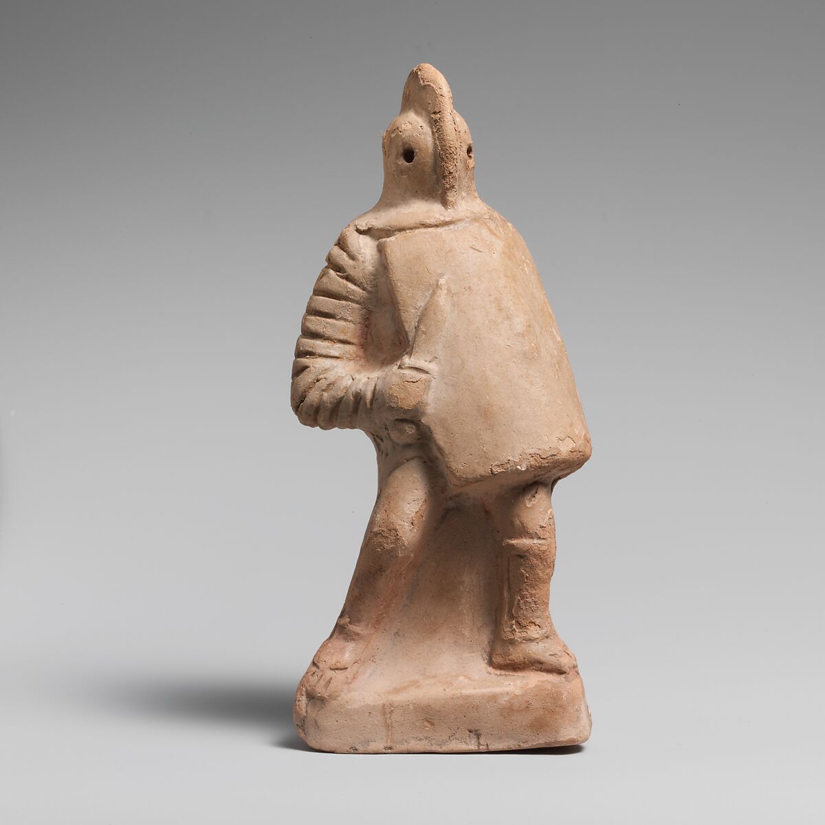 Terracotta statuette of a gladiator, Terracotta, Roman 
