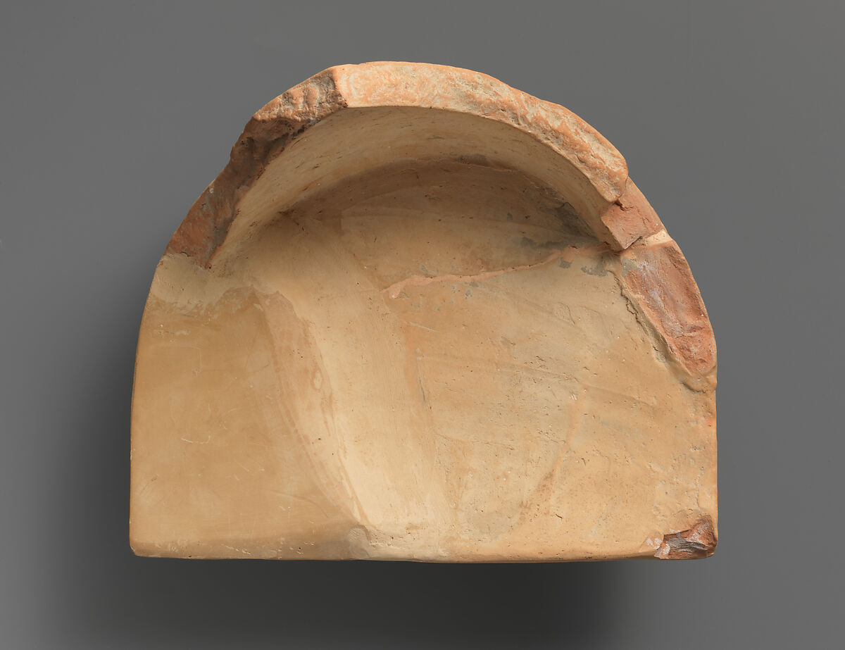 Antefix, head of Medusa, Terracotta, Greek, South Italian