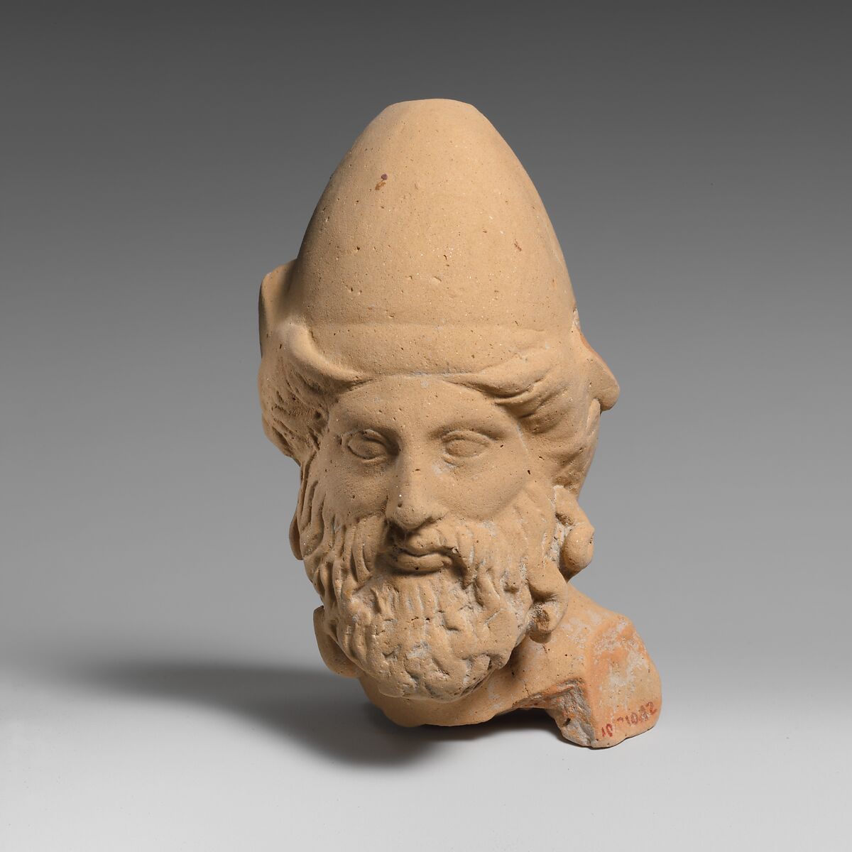 Terracotta head of a man, Terracotta, Greek, South Italian, Tarentine 