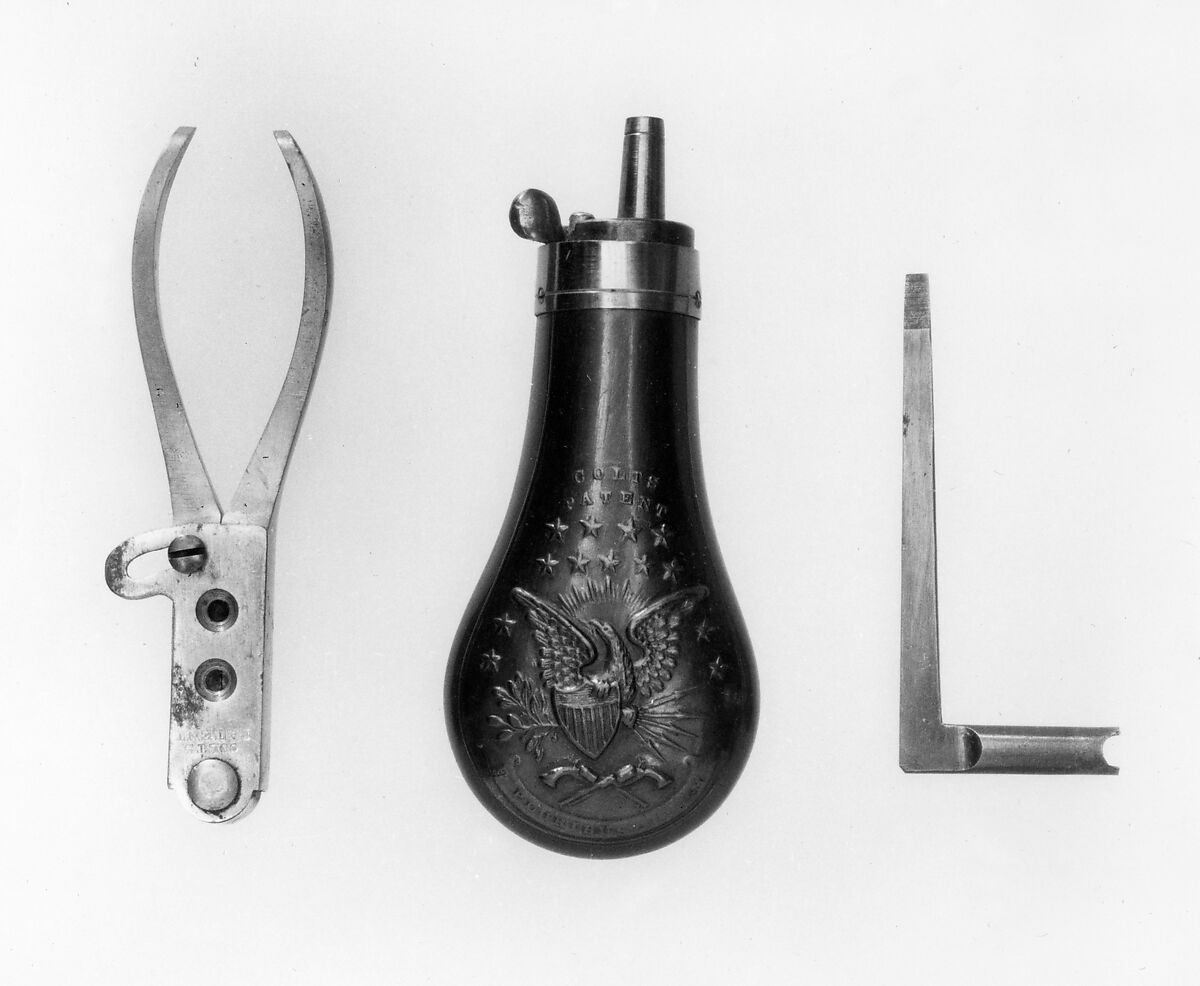 Colt Model 1855 Pocket Percussion Revolver, Serial no. 4460, with Case and Accessories, Samuel Colt (American, Hartford, Connecticut 1814–1862), Steel, wood (oak), American, Hartford, Connecticut