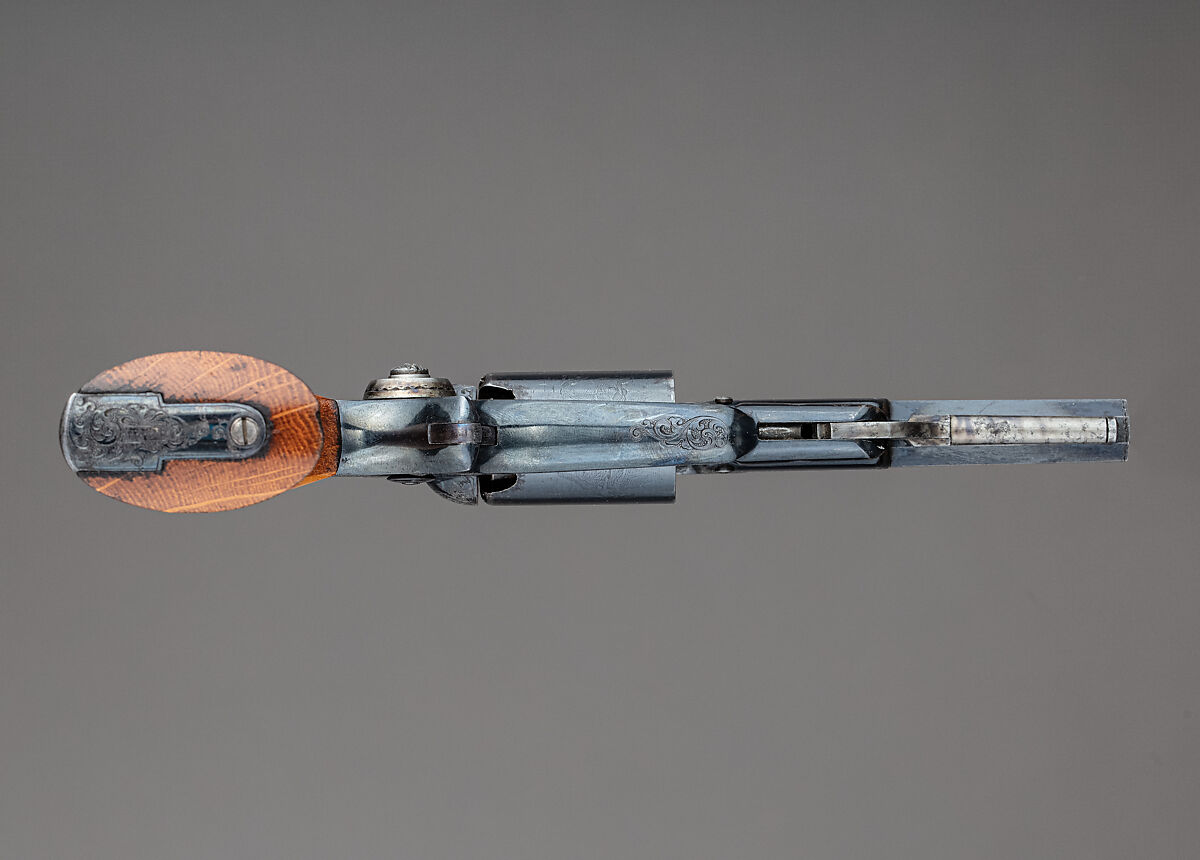 Colt Model 1855 Pocket Percussion Revolver, Serial no. 4460, with Case and Accessories, Samuel Colt (American, Hartford, Connecticut 1814–1862), Steel, wood (oak), American, Hartford, Connecticut