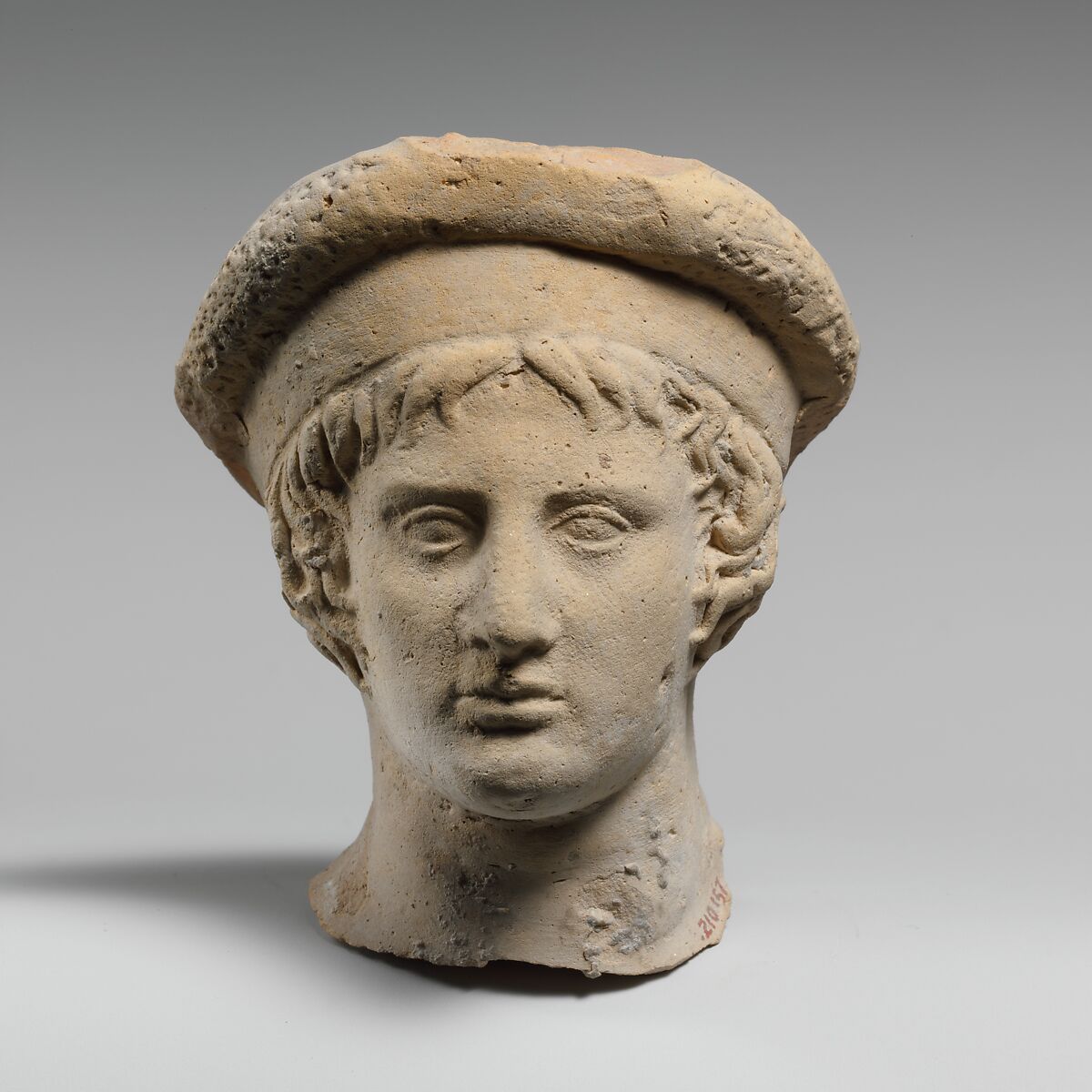 Terracotta head of a youth, Terracotta, Greek, South Italian, Tarentine 