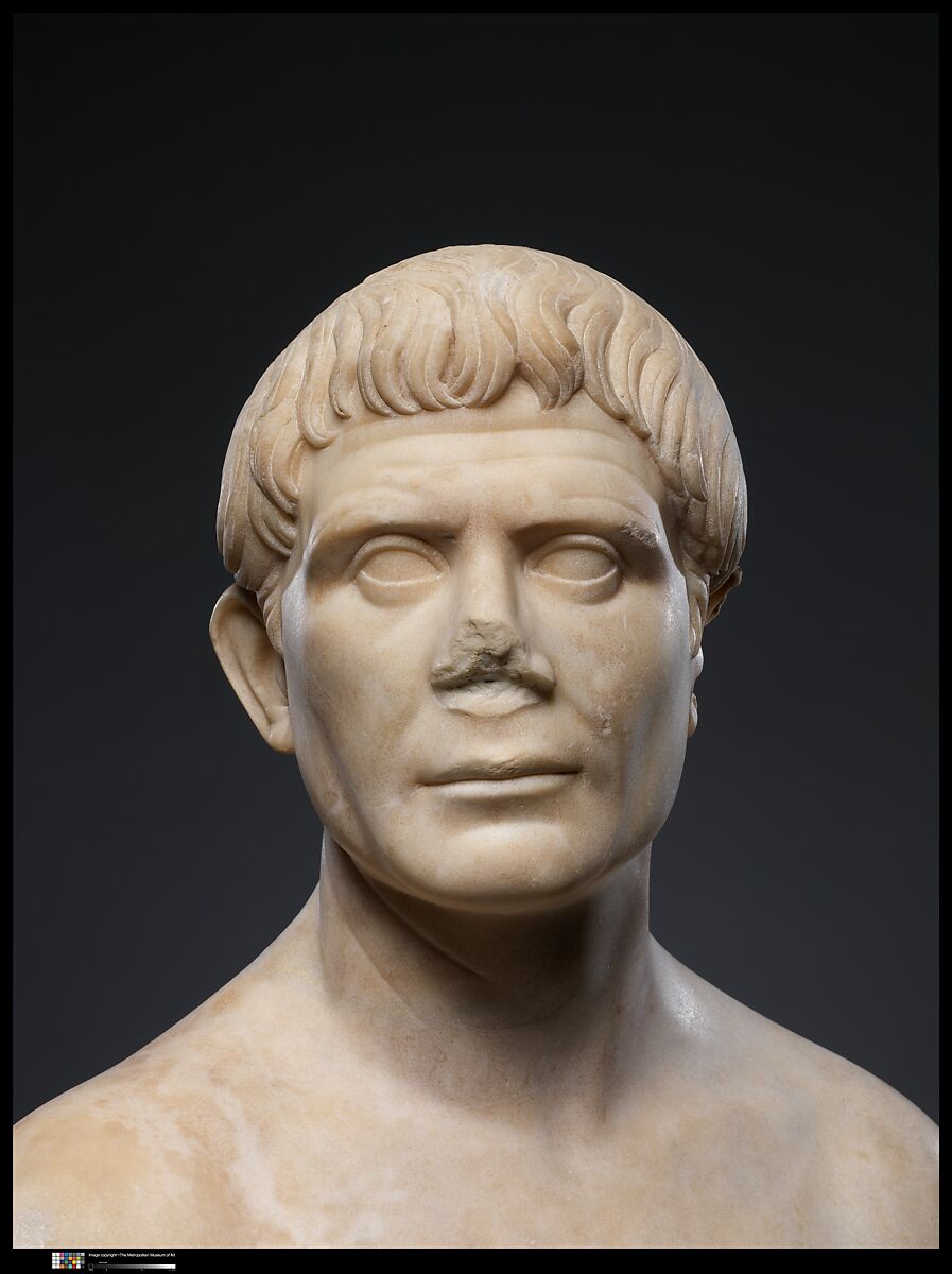Marble portrait bust of a man, Marble, Roman