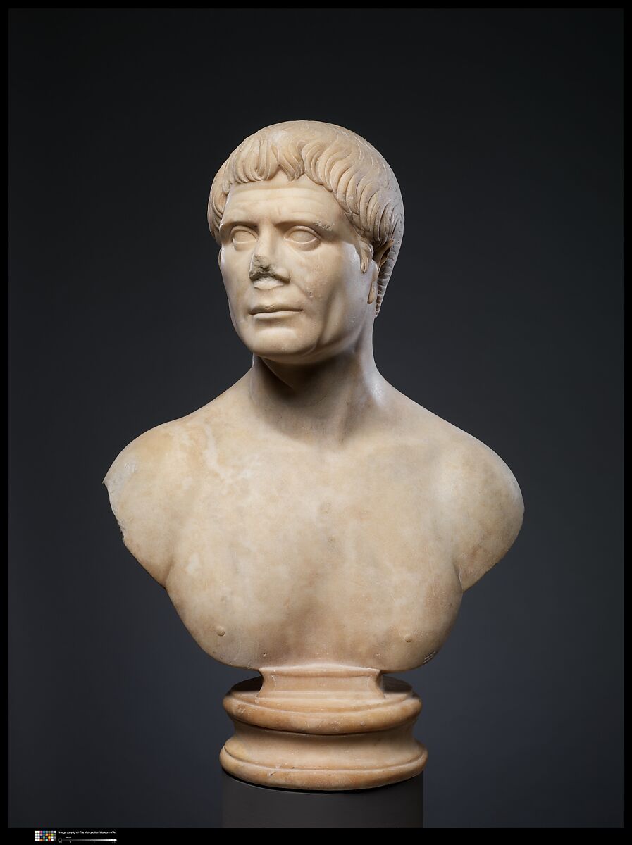 Marble portrait bust of a man, Marble, Roman 