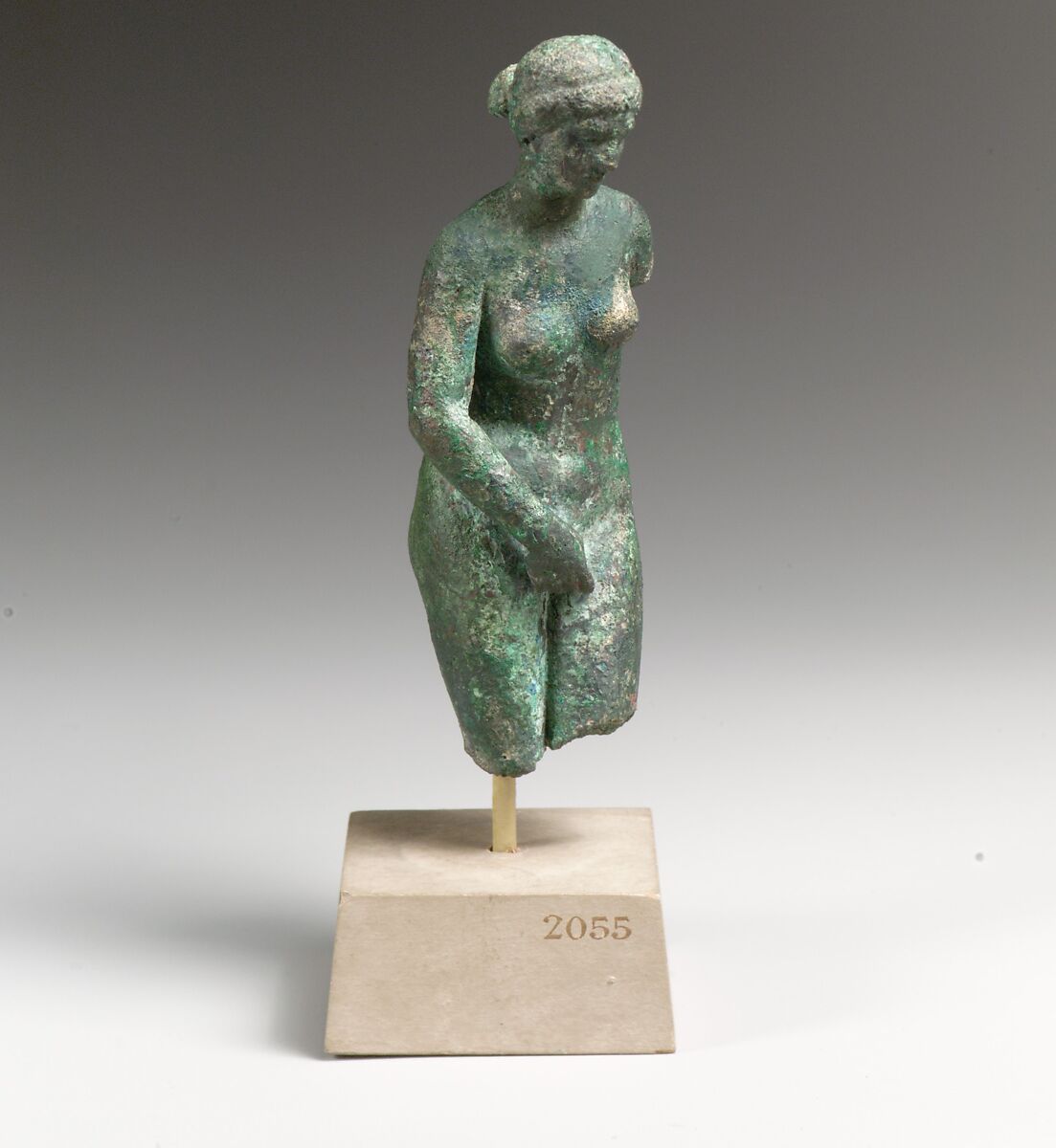 Statuette of Aphrodite, Copy of work attributed to Praxiteles, Bronze, Roman 