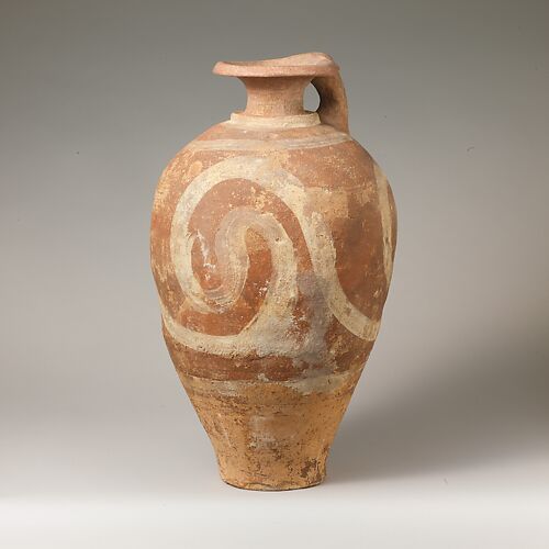 Terracotta jug with spirals