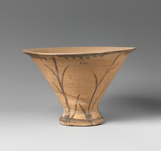 Terracotta kalathos (vase with flaring lip)