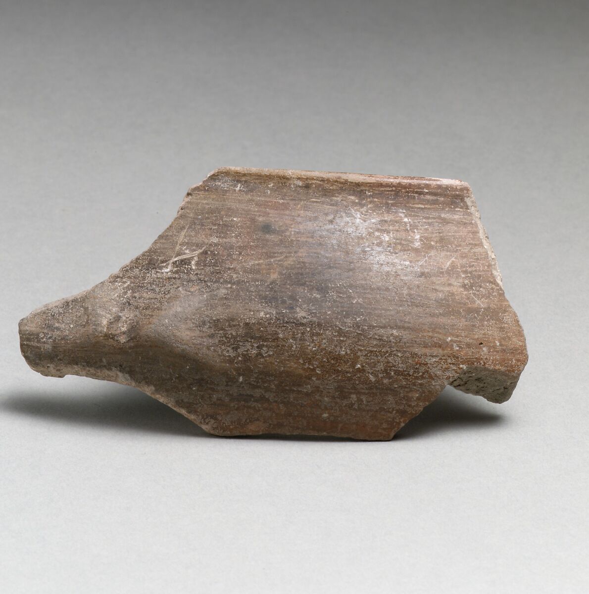 Terracotta rim fragment of a bowl, Terracotta, Cretan 