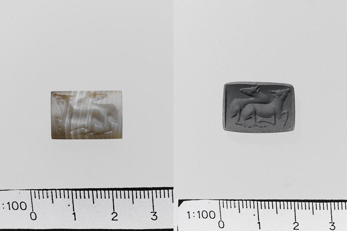 Banded agate cushion-shaped seal, Agate, Minoan