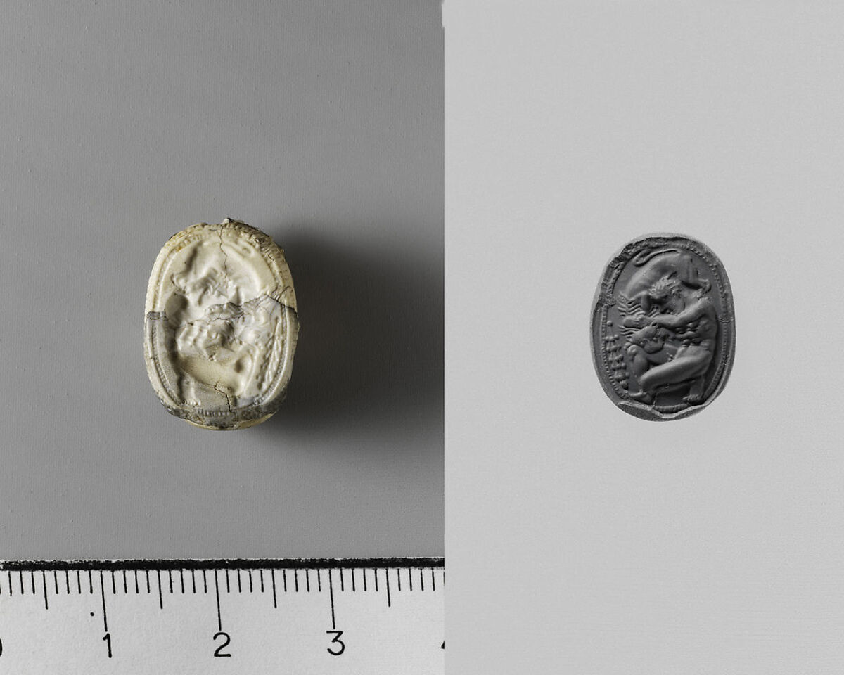 Banded agate scarab, Agate, banded, Etruscan, Civita Castellana