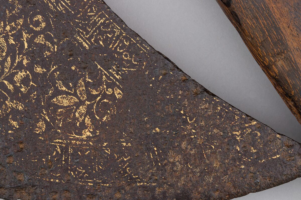 Ax, Steel, gold, wood, Syrian