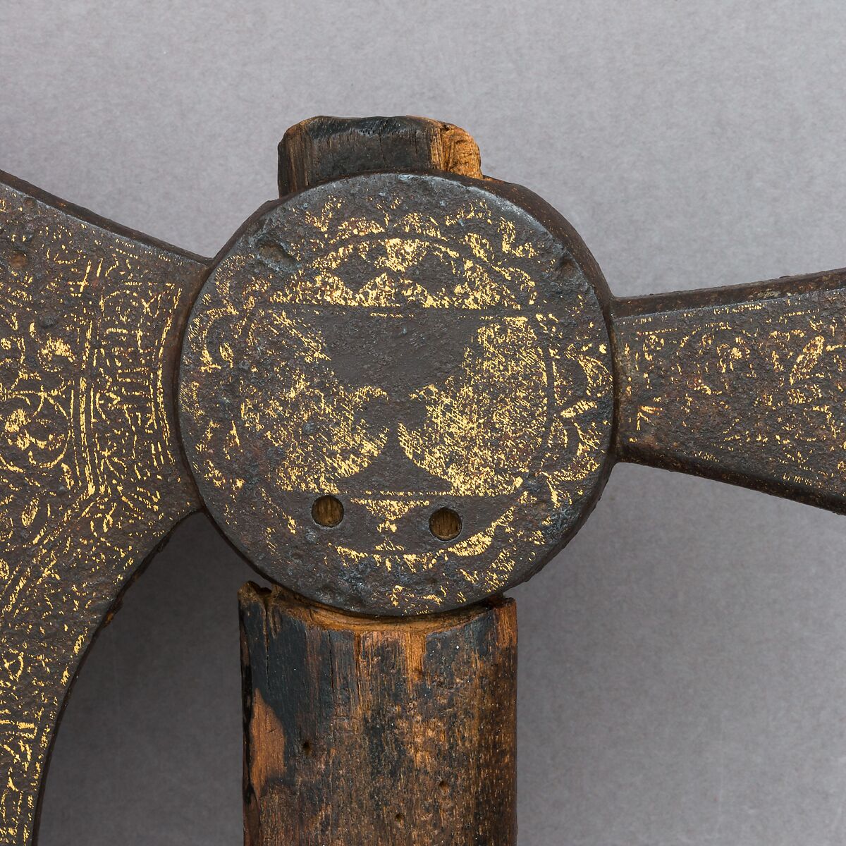 Ax, Steel, gold, wood, Syrian