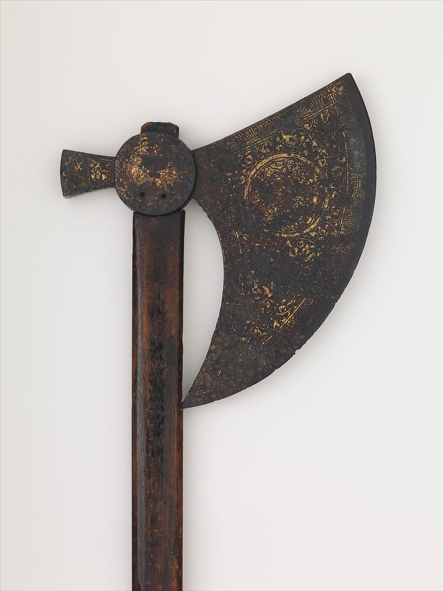Ax, Steel, gold, wood, Syrian
