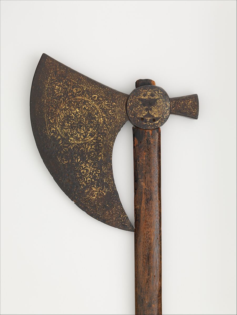 Ax, Steel, gold, wood, Syrian 