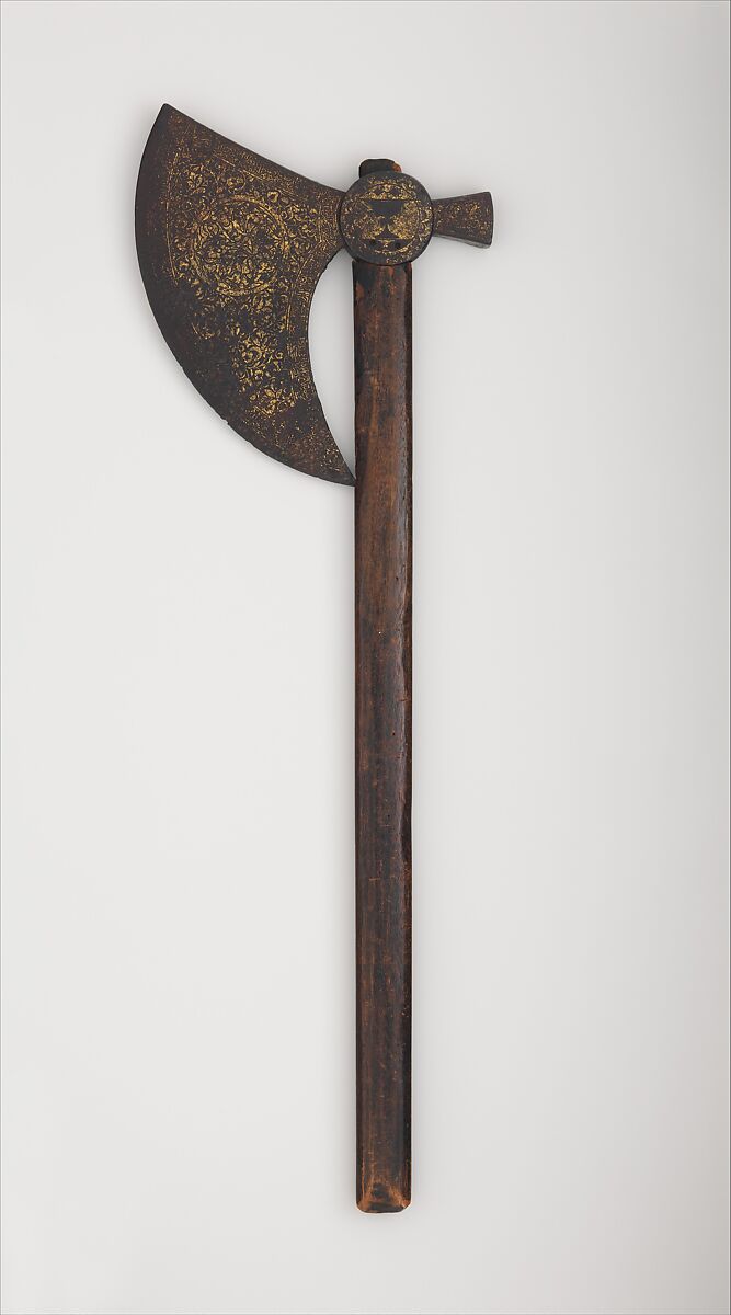 Ax, Steel, gold, wood, Syrian