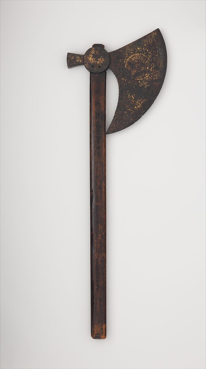 Ax, Steel, gold, wood, Syrian