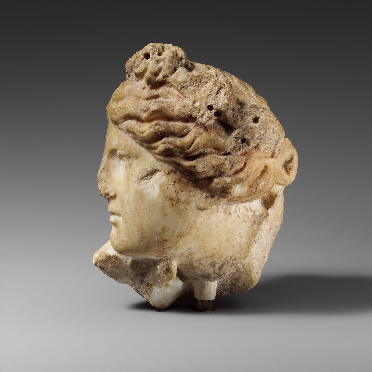 Marble head of a young woman, perhaps a muse, Marble, Greek
