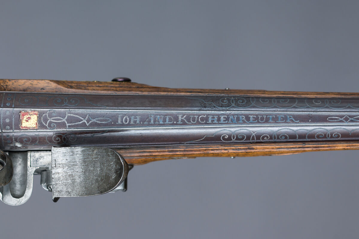 Pair of Flintlock Pistols, Johann Andreas Kuchenreuter (German, Regensburg, 1716–1795), Steel, wood, bronze, gold, silver, horn, German, Regensburg