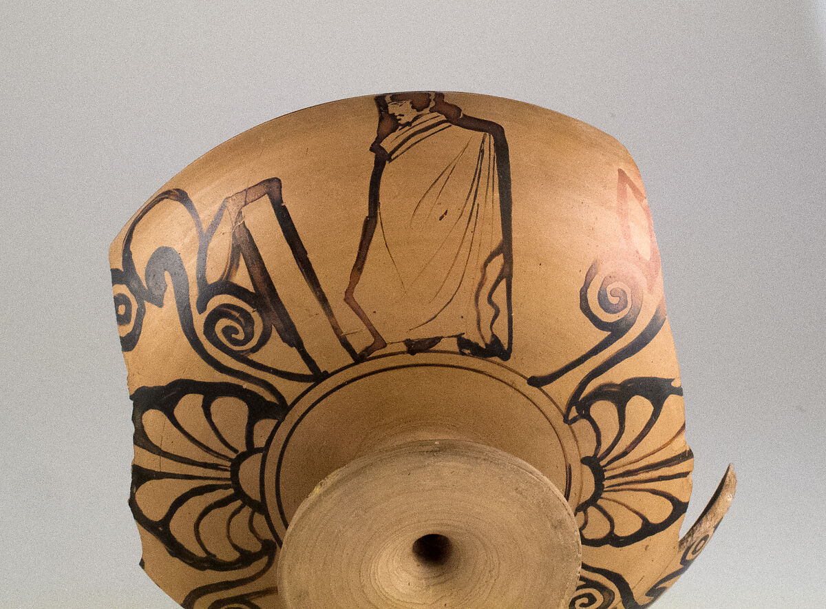 Kylix fragment, Terracotta, Greek, South Italian, Campanian