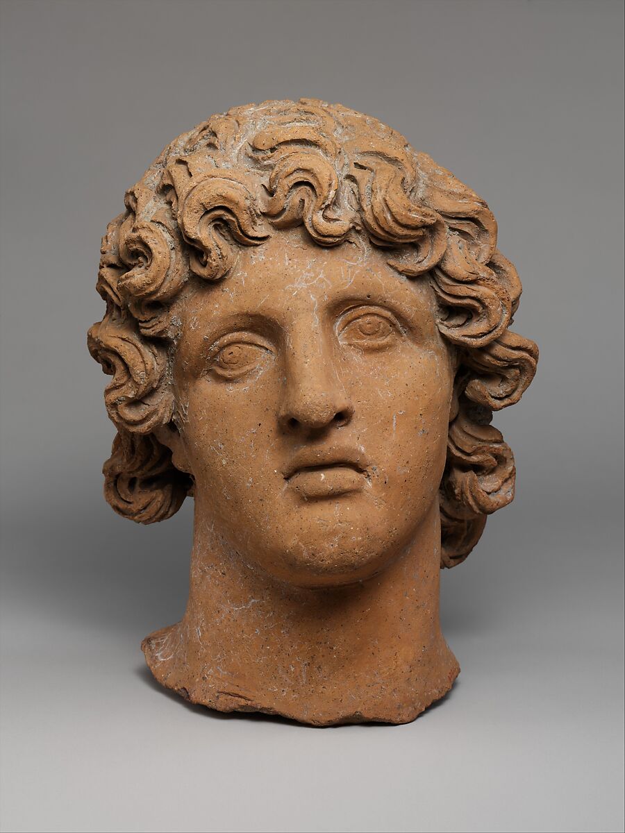 Terracotta head of a youth, Terracotta, Etruscan 