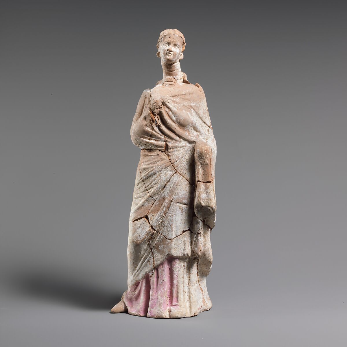 Terracotta statuette of a woman, Terracotta, Greek, South Italian, Tarentine 