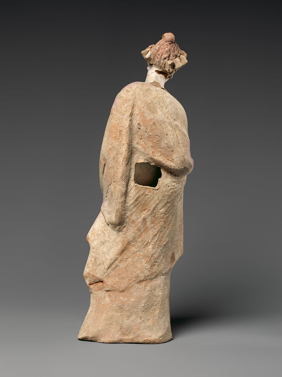 Terracotta statuette of a woman, Terracotta, Greek, South Italian, Tarentine