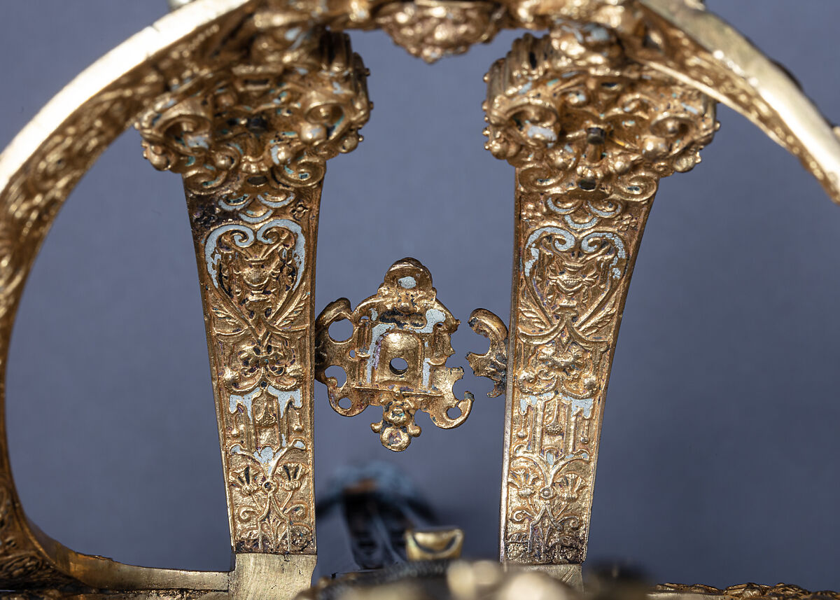 Rapier of Prince-Elector Christian II of Saxony (1583–1611), Hilt by Israel Schuech (German, Dresden, active ca. 1590–1610), Steel, bronze, gold, enamel, paste jewels, cameos, pearls, wood, hilt, German, Dresden; blade, Spanish, Toledo