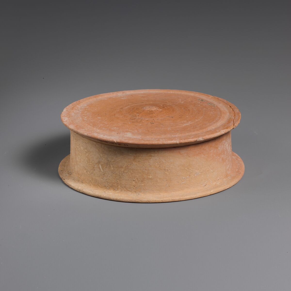 Terracotta statuette base, Terracotta, Greek, South Italian, Tarentine 