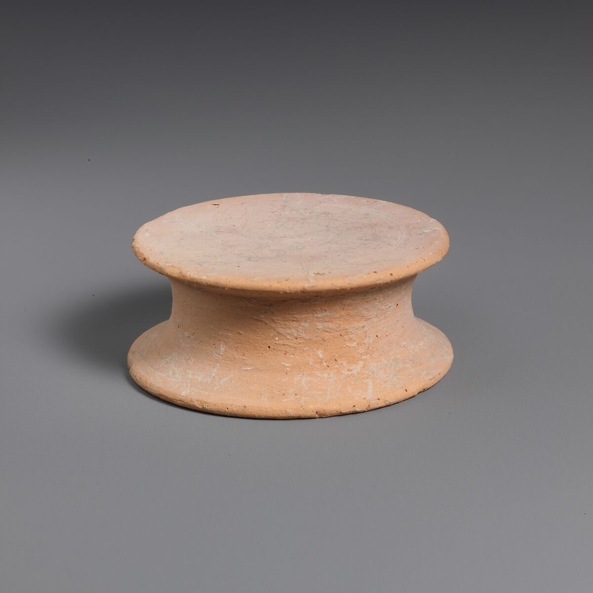 Terracotta statuette base, Terracotta, Greek, South Italian, Tarentine 