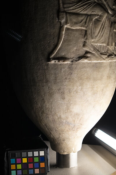 Marble funerary lekythos, Marble, Pentelic ?, Greek, Attic