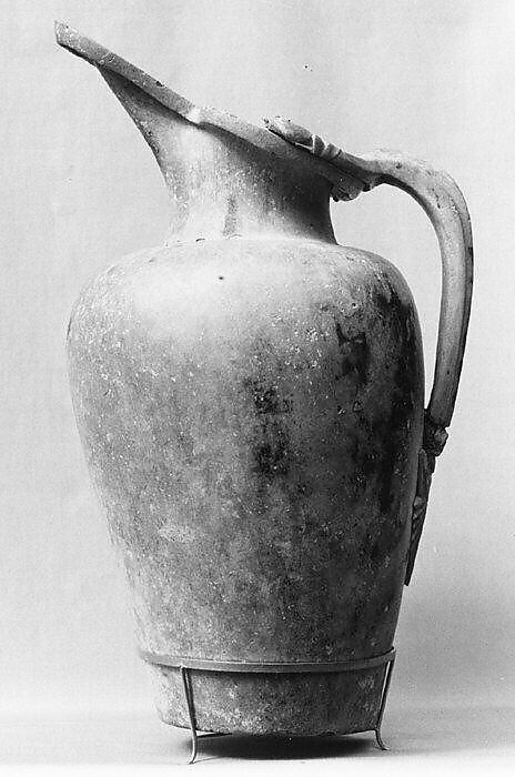 Bronze oinochoe (jug), Bronze, Etruscan