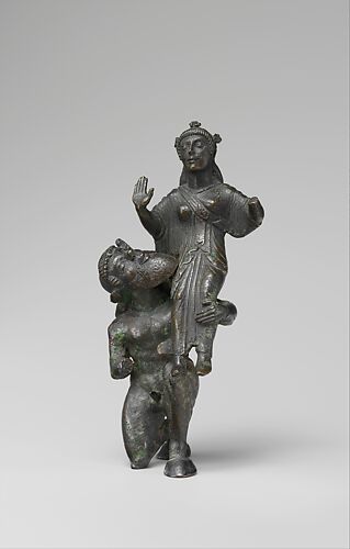 Bronze statuette of a satyr and maenad