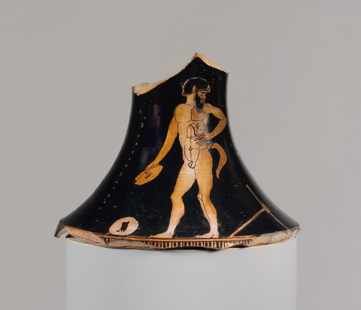 Neck of a terracotta oinochoe (jug), Attributed to the Harrow Painter, Terracotta, Greek, Attic 